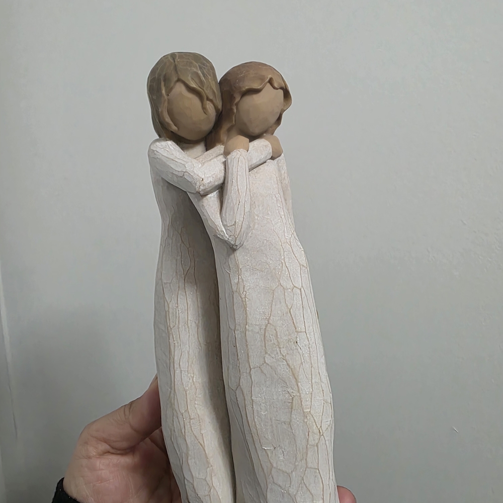 Willow Tree Embrace Sculpture - Cream and Brown